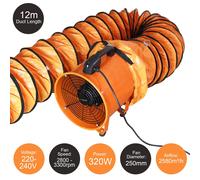 Ventilatore Estrattore Aria Industriale con Tubo Dotto Aspira Polveri e Fumo o