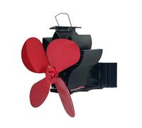 Ventilatore For Camino A 4 Pale Azionato Dal Calore - Meccanismo Di Serraggio, Distribuzione Efficiente Del Calore(Red)
