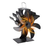 Ventilatore For Camino Alimentato A Calore A 7 Pale For Stufa A Combustione Silenziosa E Sicura Distribuzione Efficiente Del For Legna Da Ardere Domestica Bruciatore A Venti Forti(No thermometer)