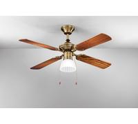 Ventilatore In Metallo Finitura Ottone Brunito 4 Pale.