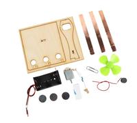 Ventilatore in legno con 3 velocità per il kit | Set di ventilatore elettrico in legno per progetti scientifici per la formazione del vento e la dinamica