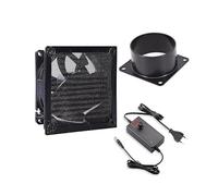 Ventilatore in linea da 80 mm, 4500 giri/min, DC12 V, doppio cuscinetto a sfera, kit estrattore di scarico aria per laser 3D, cabina di verniciatura (controller display LED, flangia di canale da 75 mm