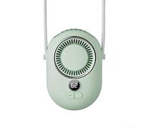 Ventilatore indossabile con display a LED, ventilatore da collo a 3 velocità, per vita o scrivania, turbo raffreddamento portatile per viaggi, lavoro, attività all'aperto (verde, 4000 mAh)