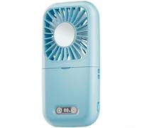 Ventilatore Indossabile Mani Libere per Viaggi e Sport(Cloud Blue) | integrato con LED, 5 touch, design pieghevole, raffreddamento per istantaneo per 3s, uso versatile