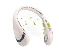 Ventilatore indossabile, refrigeratore per collo, ventilatore personale senza pala, ventilatore pieghevole con fascia da collo con forte vento, ricaricabile, a batteria, dispositivo vivavoce per il