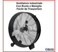 Ventilatore da Pavimento Industriale Ruote Alta Potenza Terra Melchioni mf2590in