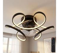 Ventilatore Lampada Soffitto Cucina Telecomando Timer LED Regolabile Cct Nero [EEK: Non valutato]