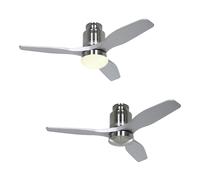 Ventilatore Lampada Telecomando Eco Aerodynamix Cromo Opaco Argento 112 CM