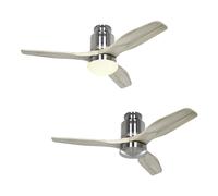 Ventilatore Lampada Telecomando Eco Aerodynamix Cromo Opaco Legno 112 CM