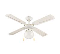 Ventilatore/lampadario a soffitto 4 pale Ø106cm bianco, Kooper