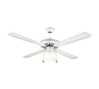 VENTILATORE SOFFITTO 4 PALE D130CM 60W BIAN WINDY in Acciaio - legno Bianco, dimensioni 130x130x H 30 cm Bianco