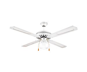 Ventilatore/lampadario a soffitto 4 pale Ø130cm bianco, Kooper