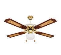Kooper 2160665 Ventilatore Soffitto con 4 Pale, 130 cm, 60 W, Marrone