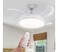 Ventilatore Lampadario da Soffitto Ø106cm in Acciaio e 4 Pale in ABS