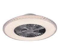 Ventilatori a soffitto led diffusore satinato HARSTAD effetto cristallo R62412106 con telecomando