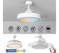 Ventilatore luce soffitto LED 3 step 56W resa 650W lampada sospensione bar 230V [EEK: E]