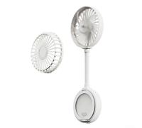 Ventilatore magnetico da tavolo, ricaricabile con supporto ad anello, raffreddamento a mani libere per smartphone, portatile, per ufficio, viaggi, all'aperto, bianco