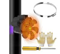 Ventilatore magnetico per camino, 6 pali, per legno/legna da ardere, focolare e stufa, silenzioso, senza corrente, Stove Fan for Fireplace, con 2 magneti e 1 anello di ricambio
