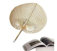 Ventilatore manuale alla rinfusa - Specifiche 38 cm x 30 cm, componente impugnatura ergonomica leggera, funzione di tessitura naturale traspirante, finitura paglierino pallido | Decorazione per la