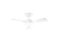 Ventilatore Metallo Bianco Lucido Led 18W 3 Pale Legno Massiccio Bianco Sirio