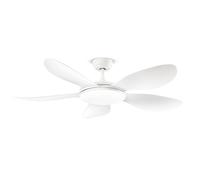 Ventilatore Metallo Bianco Opaco Led 36W 5 Pale Acrilico Bianco Smarti