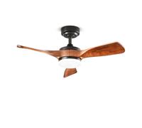 Ventilatore Metallo Nero Opaco Led 18W 3 Pale Legno Massiccio Noce Scuro Sirio