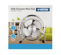Ventilatore Mini USB Da 4" - Cromo - Metallo