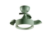 Ventilatore Moderno Metallo Tessuto Verde Bosco Opaco Led 22W Cct