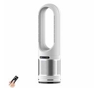 Ventilatore moderno per raffreddamento e riscaldamento, torre senza pale da 46", riscaldatore da 2000 W, purificatore d'aria senza pale con oscillazione di 80°/8 velocità/timer da 8 ore/disp