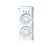 Ventilatore nebulizzante per esterni - Ventilatore a doppia estremità, mini raffreddatore d'aria evaporativo, ventole umidificatrici con luce LED, raffreddatore d'aria personale | Ventila tore nebuliz