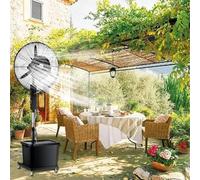 Ventilatore nebulizzatore a 3 velocità di raffreddamento, piedistallo con serbatoio da 12 galloni, altezza regolabile, rinfresca il tuo negozio, garage, fienile o spazio di lavoro, nero, 71 cm