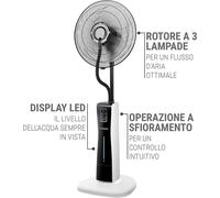 VENTILATORE NEBULIZZATORE PORTATILE AD ACQUA OSCILLANTE LED SILENZIOSO CLIMA [EEK: A]