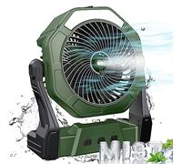 Ausic Ventilatore nebulizzatore portatile, ventilatori esterni per patio con nebbia d'acqua, batteria ricaricabile da 10000 mAh, ventola di raffreddamento personale con nebulizzatore, 20 cm, serbatoio