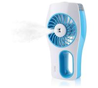 Ventilatore nebulizzatore portatile, pieghevole e a batteria ricaricabile con 3 velocità, ideale per viaggi, escursioni e avventure all'aria aperta.