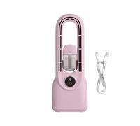 Ventilatore nebulizzatore portatile,Umidificatore a 6 velocità e ventilatore senza pale - Ventilatore a spruzzo d'acqua ricarica Type-C 1500mAh bassa rumorosità - per Ufficio Casa Camera da Spiaggia