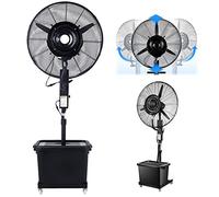 Ventilatore nebulizzatore regolabile in altezza per raffreddamento esterno, 3 modalità di vento, ventilatore industriale con nebbia per patio
