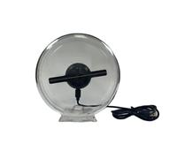 Ventilatore olografico 3D da 10 cm/4,1 pollici con coperchio trasparente, ornamento, macchina pubblicitaria olografica a 128 LED, Natale, Halloween Alta Definizione