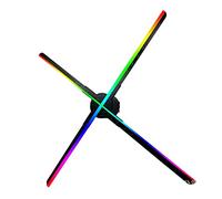 Ventilatore olografico 3D, Holographic 3D proiezione lampada nuda eye stereo sospensione aria imaging led fan abbagliante schermo 56cm macchina pubblicitaria per negozi/bar/Natale/Halloween(US)