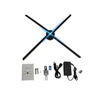 Ventilatore olografico 3D, Lampada da proiettore olografico 3D ha aggiornato il giocatore dell'ologramma WiFi GUIDATO Visualizza la luce della ventola della ventola APP. Controllo 574 LED Logo Lights