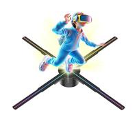 Ventilatore olografico 3D LED Insegna luminosa Luci pubblicitarie for le feste Telecomando Wi-Fi Proiettore video Immagine