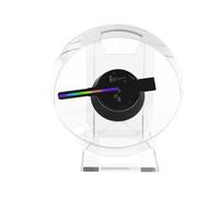 Ventilatore olografico 3D Mini proiettore olografico Ventilatore da tavolo Lettore olografico Pubblicità Luce Festività Negozio Bar Festa Supporto Immagine Video Display per insegne di negozi aziendal