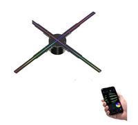 Ventilatore olografico 3D Proiettore Olografico 3D Fan Led Display 3D Pubblicità Logo Luce Telecomando Pubblicità Display Luce Logo Lampada(PD45)
