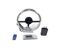 Ventilatore olografico 3D, Ventaglio olografico 3D da 14 cm/5,5 pollici con coperchio trasparente, ornamento pubblicitario olografico a 128 LED per negozio, Halloween