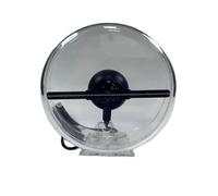 Ventilatore olografico 3D, Ventaglio olografico 3D da 14 cm/5,5 pollici con coperchio trasparente, ornamento pubblicitario a 128 LED per negozi/bar