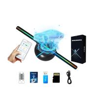 Ventilatore olografico 3D, Ventilatore olografico 3D da 42 cm, proiettore olografico con 160 perline LED 0603, schermo HD senza sfarfallio per negozio, Halloween