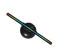 Ventilatore olografico 3D Ventilatore olografico 3D da 6,3 pollici/16 cm, proiettore olografico con perline LED 144 0603, schermo HD senza sfarfallio, controllo TF e APP, Natale, Halloween per insegne