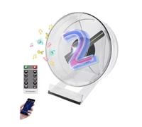 Ventilatore Olografico 3D, Ventilatore Ologramma 3D da Scrivania Piccolo con Telecomando, Supporto per Proiettore Pubblicitario Video, Controllo APP, per Natale, Halloween, USB