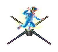 Ventilatore olografico 65cm 3D Hologram Fan LED Illuminato Insegna Luci Pubblicitarie For Le Feste Telecomando Display Immagine Video Ologramma Proiettore per negozio, bar, esposizione