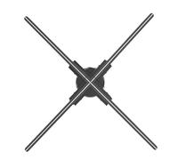 Ventilatore olografico, F52 Proiettore olografico 3D con display pubblicitario, lettore da parete, ventilatore Naked Eye 2K HD Photo Video luce LED 624 pezzi,per Halloween, Negozio aziendale