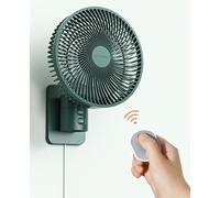 Ventilatore oscillante da parete con telecomando e timer, piccolo ventilatore RV da 21,8 cm con 4 velocità, oscillazione di 90°, inclinazione regolabile di 120°, cavo da 1,8 m, silenzioso, per camera